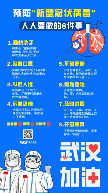 “共克时艰，责任在肩，谨记防疫八件事！